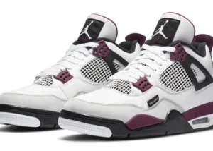 Paris Saint-Germain x Air Jordan 4 Retro GS Bordeaux CZ6509-100 Sneaker Shoes