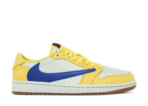 Travis Scott x Wmns Air Jordan 1 Retro Low OG SP Canary DZ4137-700 Sneaker Shoes