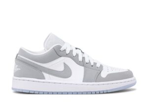 Wmns Air Jordan 1 Low White Wolf Grey DC0774-105 Sneaker Shoes
