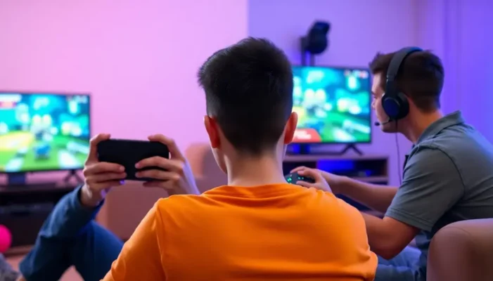 A juxtaposition of mobile vs console gaming environments for a single player.